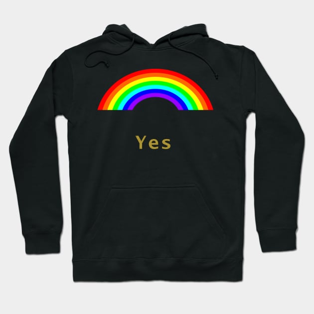 Gold Positive Yes Rainbow Hoodie by ellenhenryart